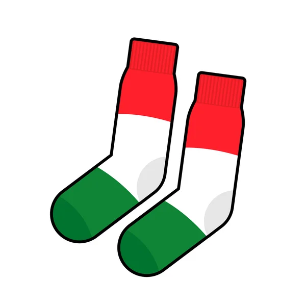 Patriot socks Italy.  Clothing accessory Italian flag. Vector il — Stock vektor