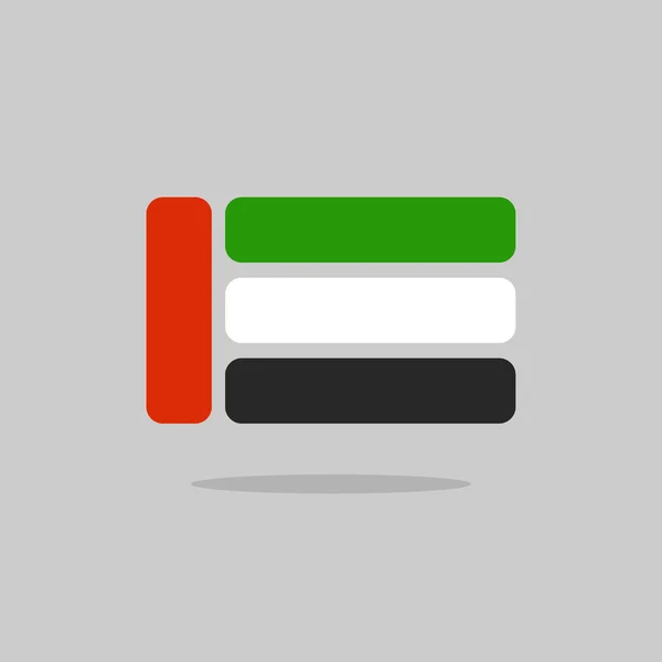 Bandiera UAE, bandiera stilizzata degli Emirati Arabi Uniti dalla geometria. V — Vettoriale Stock