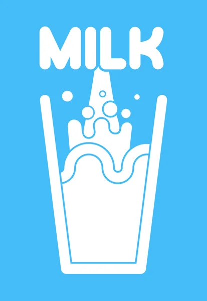 Mleczne szkło. Splash świeżego mleka. Ilustracja wektorowa. — Wektor stockowy