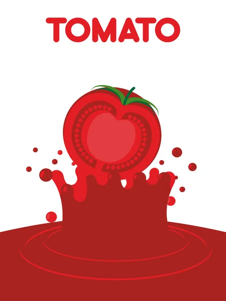 Tomato juice falls. Splash of tomato juice. Vector illustration — Wektor stockowy