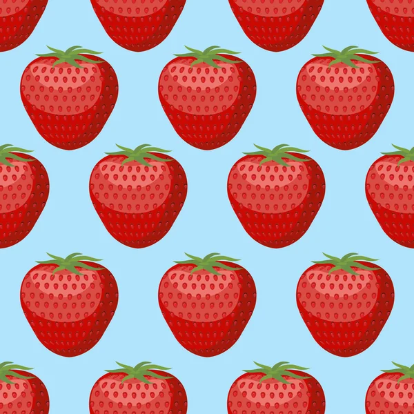 Strawberry seamless pattern. Fresh, red, ripe strawberry vector — Stock vektor