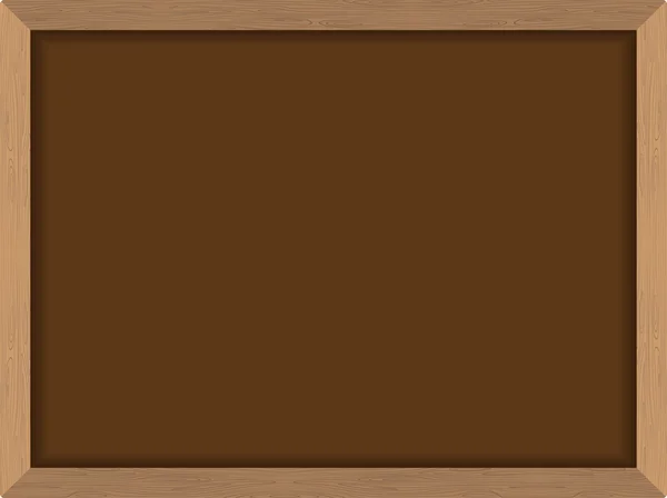 Blackboard Brown com moldura em textura de madeira. Quadro de giz fo sch — Vetor de Stock