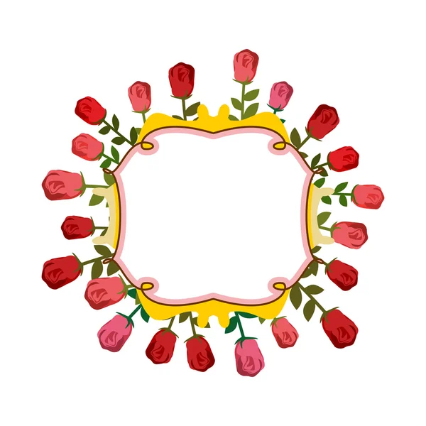 Retro frame of roses. Vintage flowers. Vector illustration — Wektor stockowy