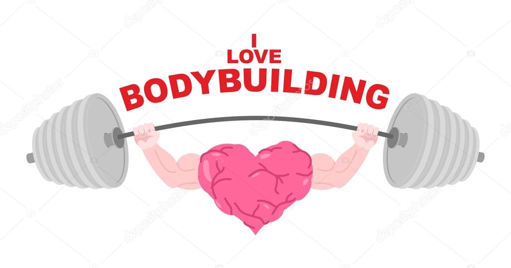 I love bodybuilding. A symbol of a strong heart with big muscles