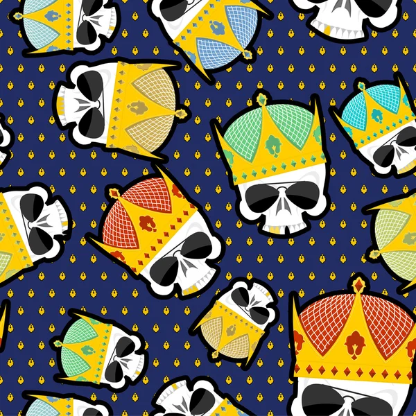 Skull Crown Seamless pattern. Vector background for Kings of str — Διανυσματικό Αρχείο