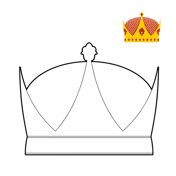 Fargebok-kronen. Kongelig krone. Hatt til konge. Vektor illustrat – stockvektor