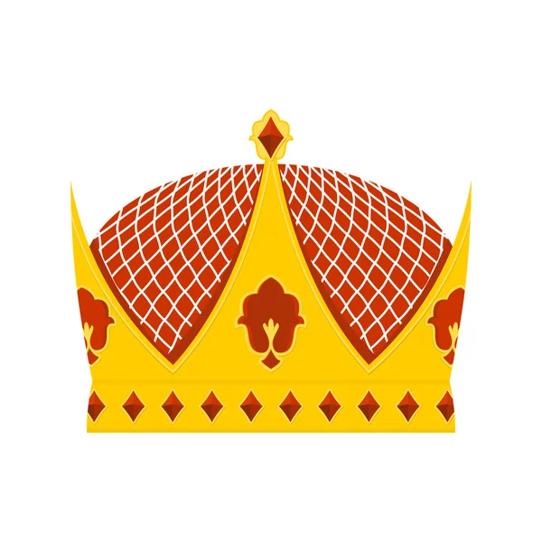 Coroa real dourada com pedras preciosas sobre um fundo branco. H — Vetor de Stock