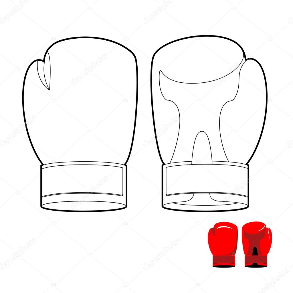 Coloring book of boxing gloves. Vector illustration sports acces