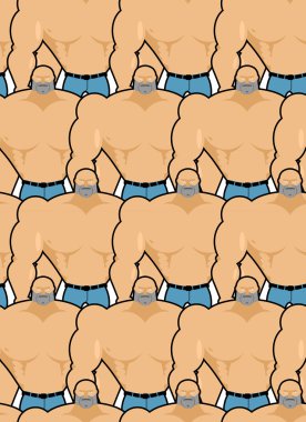 Man seamless pattern. Vector background of angry Fans hooligans.