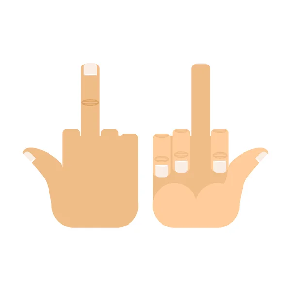 Fuck You Sign. Obscene gesture to fuck off. Hand shows the middl — Stock Vector