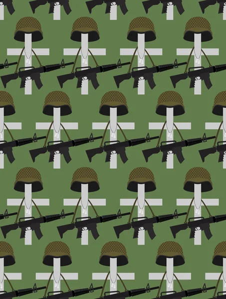 Military Cemetery. Vector background of Memorial Day. Crosses wi — ストックベクタ