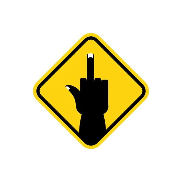 Σημάδι προσοχής στους χούλιγκαν, τους κακούς. Κίτρινη πινακίδα δρόμου Γάμα — Διανυσματικό Αρχείο