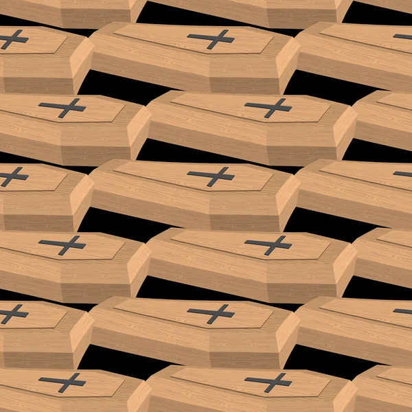 Wooden coffins seamless pattern. Vector background cemetery — Διανυσματικό Αρχείο