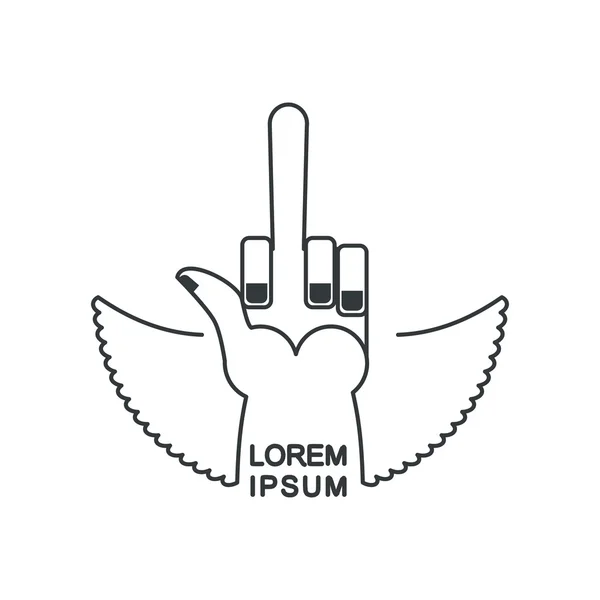 Татуювання Нахрен логотип. Рука лінійної емблеми з пальцем для поганих хлопців — стоковий вектор