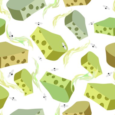 Cheese DORBLU seamless pattern. Background of chunks of blue che
