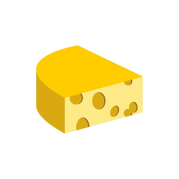 Cheese on a white background. Piece of dairy product. Vector ill — Stockový vektor