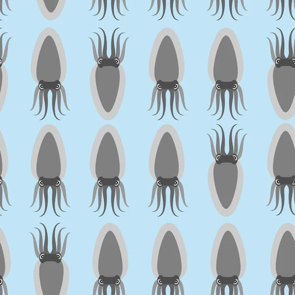 Grey Cuttlefish seamless pattern. Vector background of molluscs. — ストックベクタ