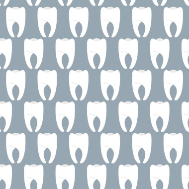 White clean teeth seamless pattern. Vector background