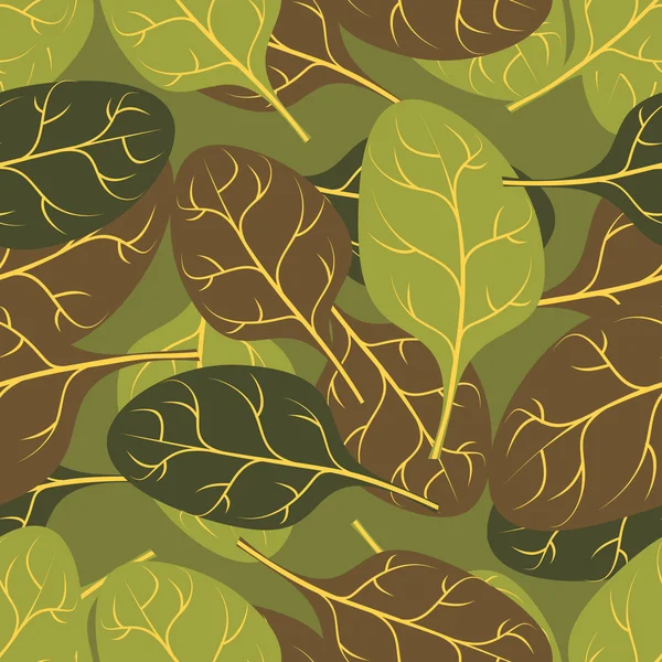 Military texture of  leaves Spinach. Camouflage army seamless pa — Stok Vektör