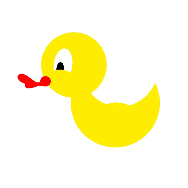 Bathing duck on a white background. Yellow rubber duck for kids. — Stok Vektör