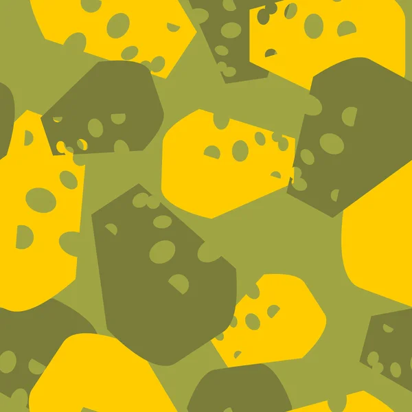 Military camouflage cheese. Cheesy army texture for clothing. Pr — 스톡 벡터