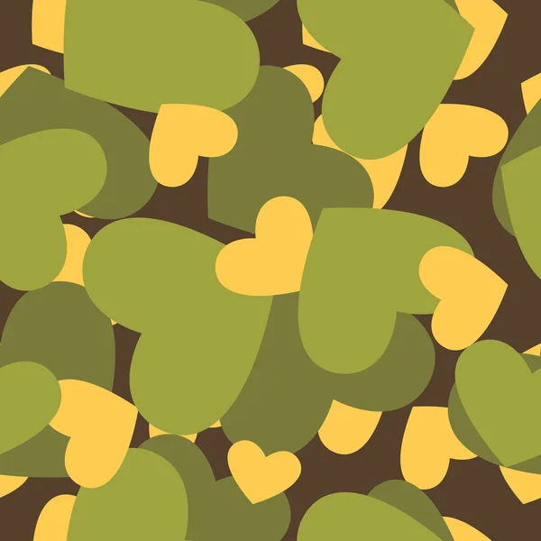 Textura militar para o amor. Camuflagem exército sem costura padrão de — Vetor de Stock