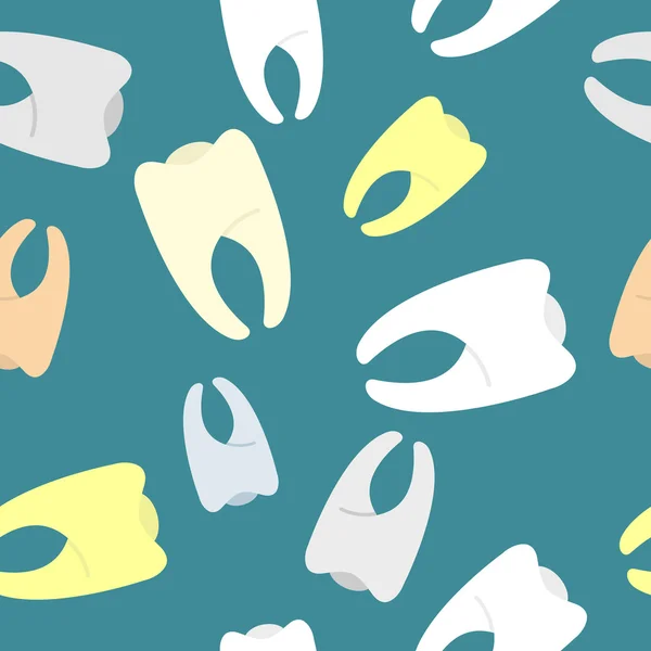 Denti colorati sfondo vettoriale. dentista modello senza soluzione di continuità . — Vettoriale Stock