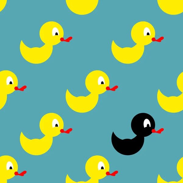 Jouet en caoutchouc pour enfants pour se baigner. Canard jaune motif sans couture . — Image vectorielle