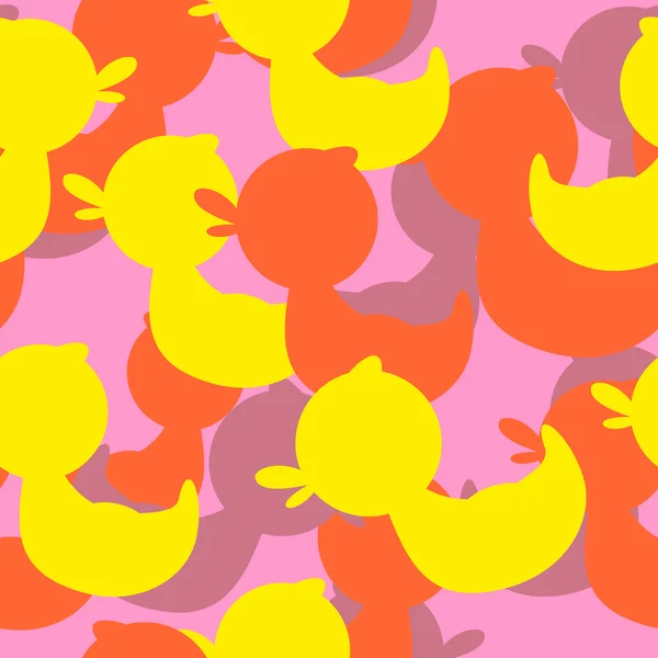 Military texture rubber ducks. Vector background camouflage — Stockový vektor