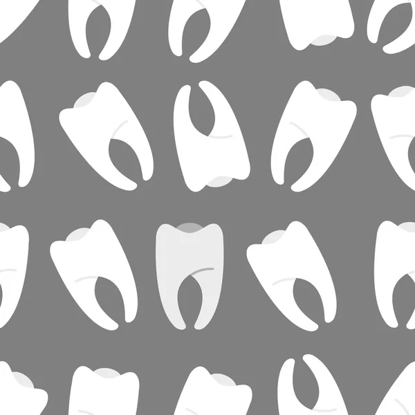 Белые зубы на сером фоне бесшовный рисунок. Орнамент — стоковый вектор