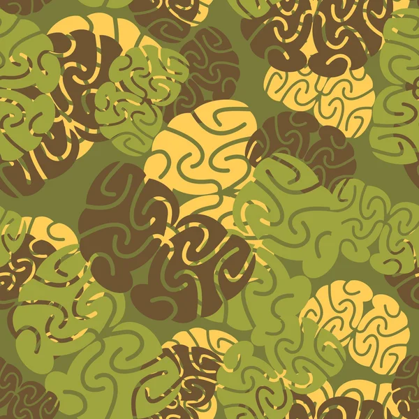 Military texture of brains. Camouflage army seamless pattern of — Wektor stockowy