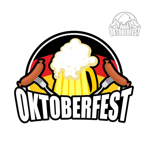 Beer Festival Oktoberfest in Germany. Beer mug on background of — Stock Vector