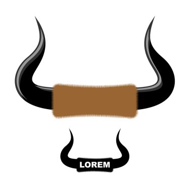 Big Bull Horn logo. Vector template emblem. horns of  animal far clipart