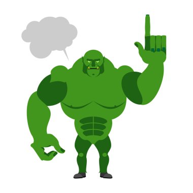 Green Goblin with a text bubble. Finger shows up. Big and powerf