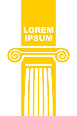 Mimari logosunu görmeniz gerekir. Yunan sütunları sermaye unsuru. Vektör emb