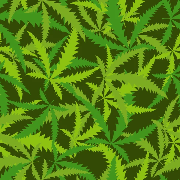 Cannabis leafs seamless pattern. Vector background of narcotic p — Stock vektor