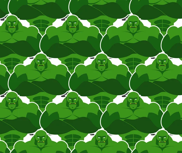 Zöld szörnyek varrat nélküli mintát. Gonosz és hatalmas orkok. Vekt — Stock Vector