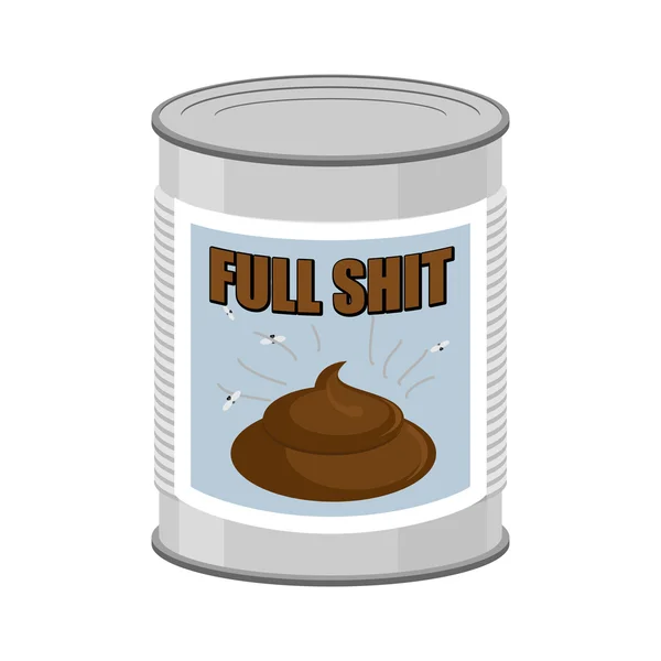 Full shit. Canned turd. Vector illustration — Stock Vector