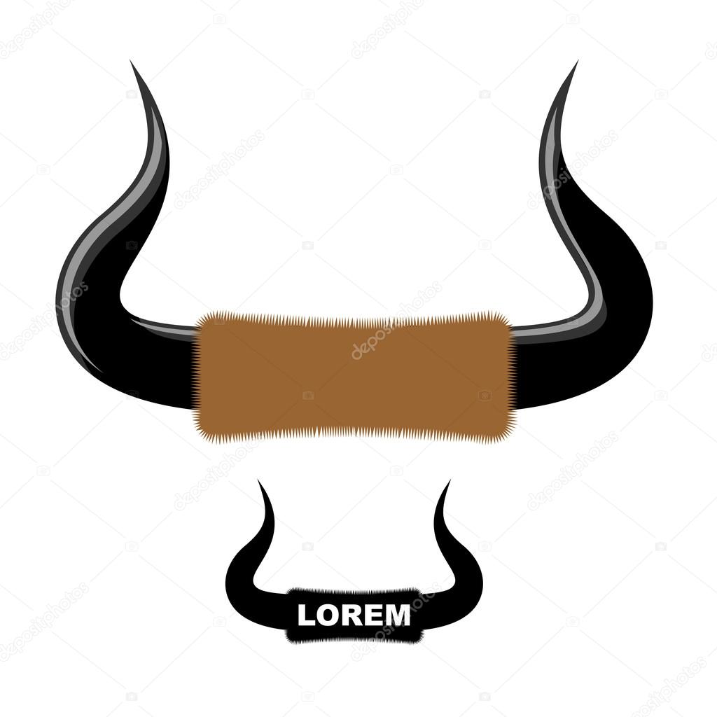 Big Bull Horn logo. Vector template emblem. horns of  animal farm.