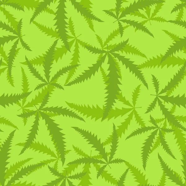 마리화나는 원활한 패턴입니다. 마약 식물의 배경. — 스톡 벡터