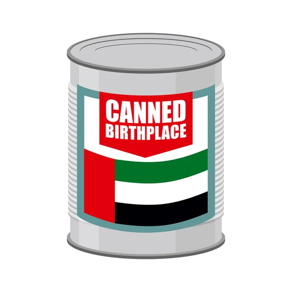 Canned birthplace. Patriotic Preserved birthplace. Part of mothe — Stock Vector
