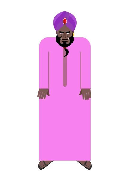 Sheikh in  national Arab robe and turban. Vector illustration of — Stockvector
