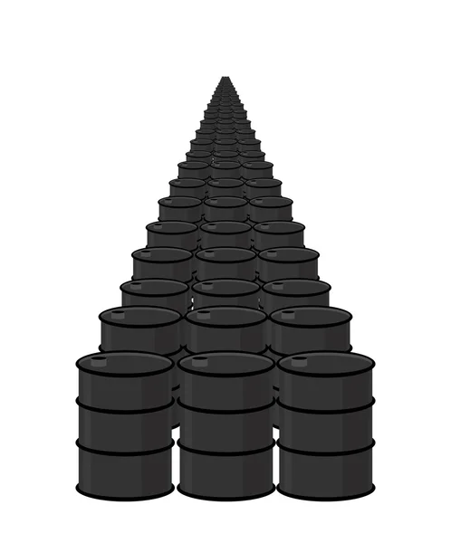 Oil in barrel. Many black fuel. Arab oil reserves are endless. — Stock vektor