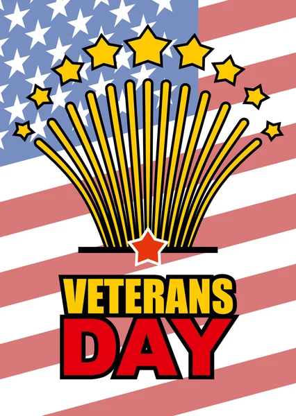 Dia dos Veteranos. Saudação honrando heróis americanos no fundo de —  Vetores de Stock