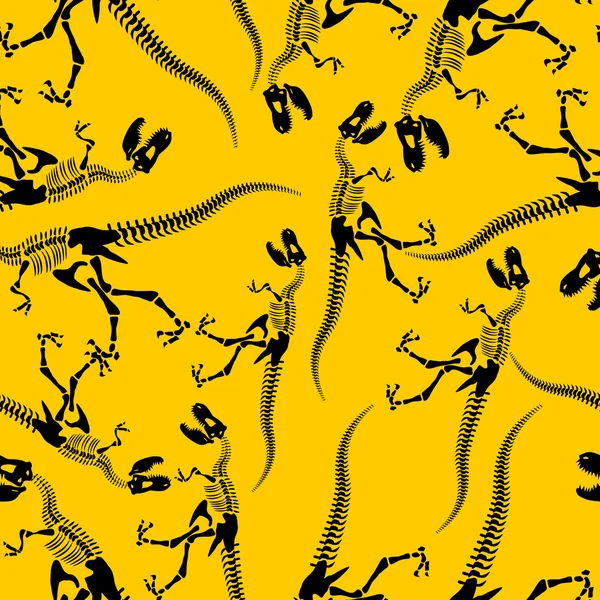Skeleton of Tyrannosaurus Rex seamless pattern. Vector Backgroun
