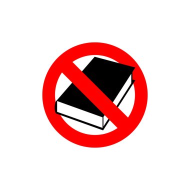 Stop  book. It is forbidden to read. Frozen silhouette books in