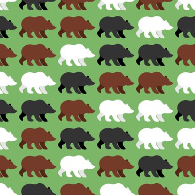 Bears seamless pattern. background of wild Grizzly. Flock of wil clipart