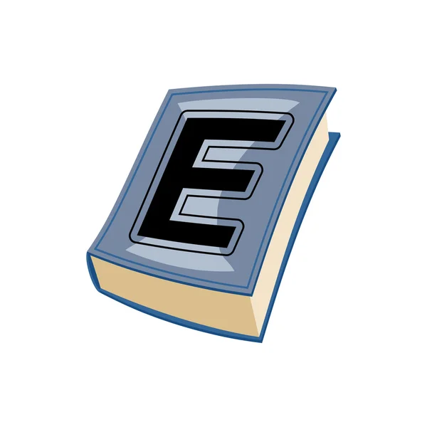 Lletter E at Vintage books in hardcover. Alphabetical stashes on — ストックベクタ