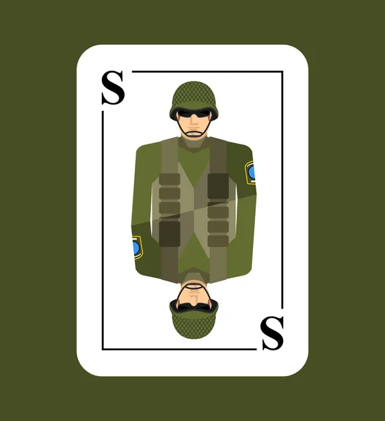 Playing card soldiers. Conceptual new card military man. Takes i — Stockový vektor