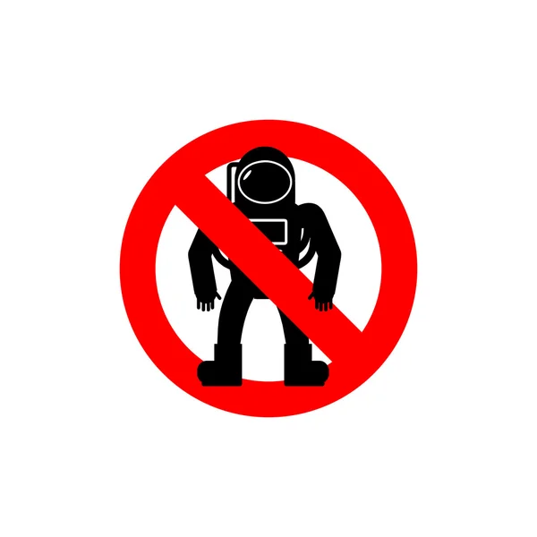 Arrêtez les astronautes. Il est interdit d'être cosmonaute. Humain congelé — Image vectorielle